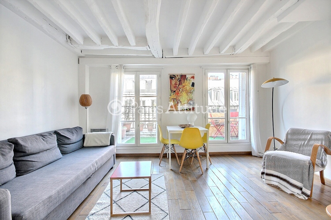 Location Appartement meublé Studio Alcove - 36m² - Beaubourg - Paris